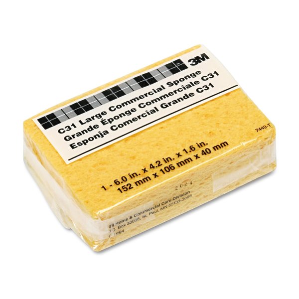3M Commercial Cellulose Sponge, Yellow, 4 1/4 x 6 C31
